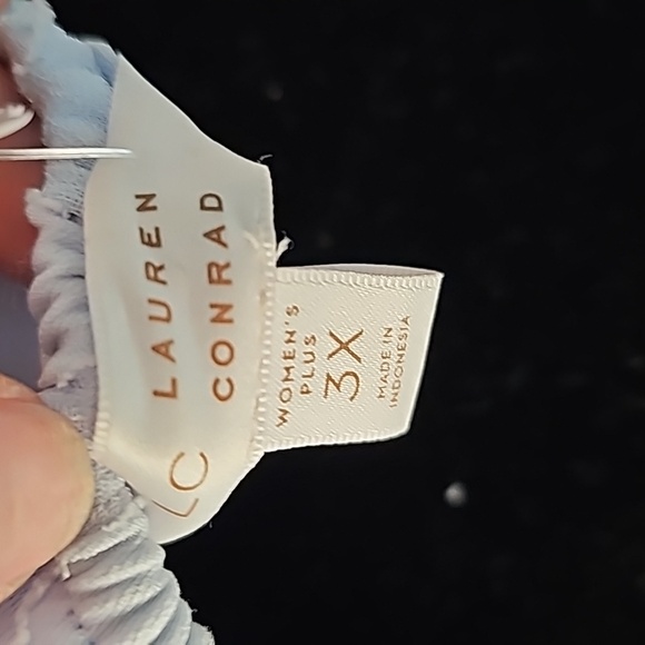 Lauren Conrad light blue off the shoulder large swiss dot dress 3x - Picture 5 of 5